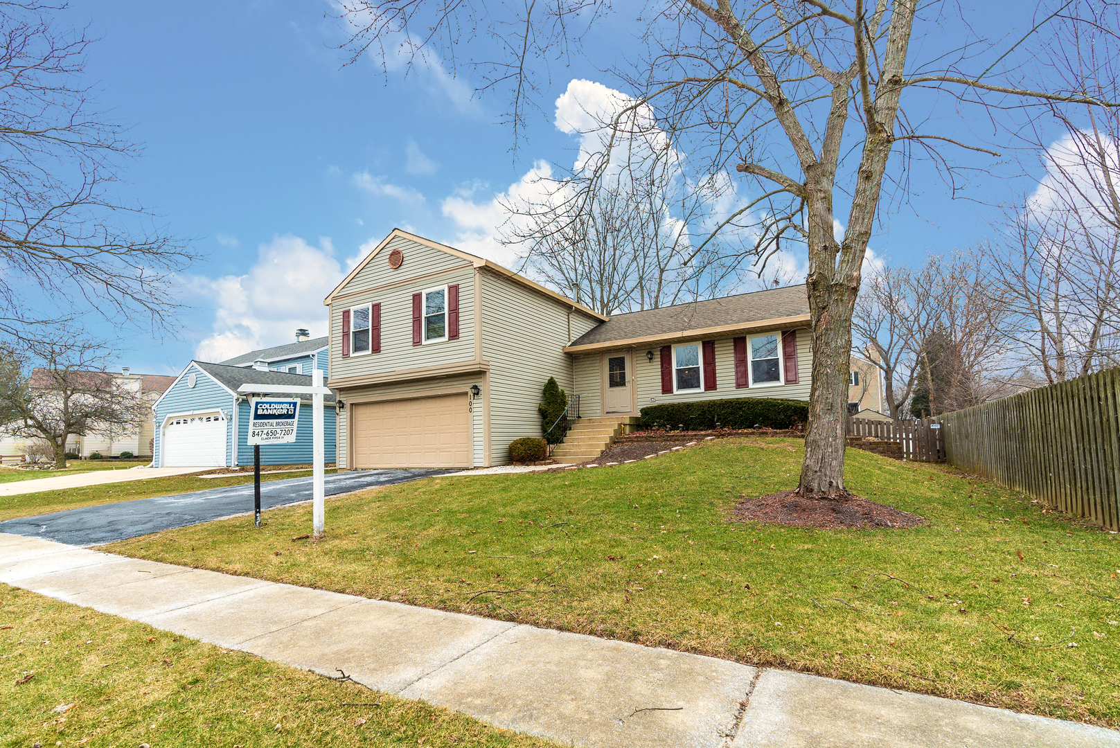 100 Canton Lane, STREAMWOOD, Illinois 60107 Blue Fence