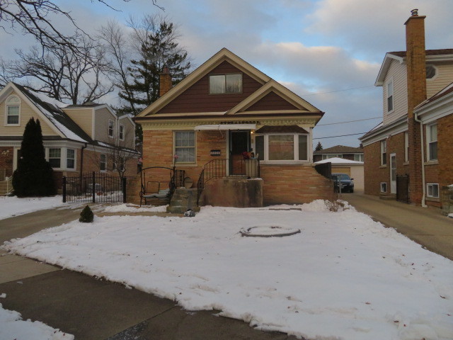 2234 N 77th Avenue ELMWOOD PARK, Illinois ESTATE SALE - calling all handy people to remodel this home with great bones and located in sought after residential area of Elmwood Park!!! Do not wait and schedule your appointment today with your real estate agent to see brick 1.5-story bungalow w/gated concrete side drive to fit about 4 additional cars - detached 2.5 car garage - concrete patio & fenced in backyard! 2nd floor has an open space awaiting your ideas. 1st floor is featuring open living room w/bay window - eat in kitchen - 2 bedrooms - updated full bathroom w/shower & enclosed porch! Full partially finished basement has tons of storage space. There are hardwood floors thru-out 1st floor - ceiling fans - window treatments - sump pump - house roof is about 7 years NEW - gas forced air! It is close to restaurants - stores - public transportation: CTA & PACE buses on HARLEM & GRAND AVENUE - METRA train station - schools - public library - village hall - public pool - parks - bocce ball courts - playgrounds - splash pad - golf!!! Come to see today and make us an offer!!!